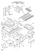 SHELF Diagram and Parts List for KTRS19KJBT01  KitchenAid Refrigerator
