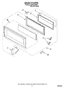 DOOR PARTS Diagram and Parts List for MH2155XPS1  Whirlpool Microwave