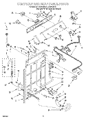 CONTROLS & REAR PANEL Diagram and Parts List for LSC9355EZ1  Whirlpool Washer