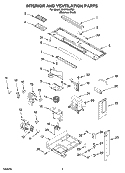 INTERIOR AND VENTILATION PARTS Diagram and Parts List for MH2155XPS2  Whirlpool Microwave