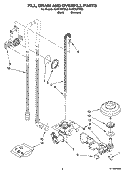 FILL, DRAIN AND OVERFILL PARTS Diagram and Parts List for KUDC03ITBS3  KitchenAid Dishwasher
