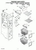 FREEZER LINER PARTS Diagram and Parts List for KSRS25RVBL02  KitchenAid Refrigerator