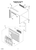 CABINET PARTS Diagram and Parts List for ACE114PK1  Whirlpool Air Conditioner