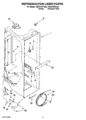 REFRIGERATOR LINER PARTS Diagram and Parts List for 7GS2SHEXPL03  Whirlpool Refrigerator