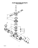 PUMP AND SPRAY ARM Diagram and Parts List for TUD2000W0  Whirlpool Dishwasher
