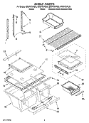 SHELF PARTS Diagram and Parts List for GR9FHTXTL00  Whirlpool Refrigerator