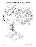 CONTROLS AND WATER INLET PARTS Diagram and Parts List for 7MWTW1604AW1  Whirlpool Washer