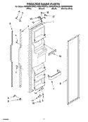 FREEZER DOOR PARTS Diagram and Parts List for KSRD25FKSS03  KitchenAid Refrigerator