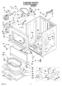 CABINET PARTS Diagram and Parts List for 7MGGQ9800ML0  Whirlpool Dryer