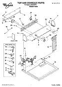TOP AND CONSOLE PARTS Diagram and Parts List for LGB6000PQ1  Whirlpool Dryer