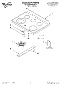 COOKTOP PARTS Diagram and Parts List for GR465LXLS0  Whirlpool Range