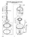 AGITATOR, BASKET AND TUB Diagram and Parts List for KAWE564WAL3  KitchenAid Washer
