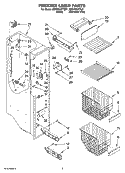 FREEZER LINER PARTS Diagram and Parts List for GD5YHAXTQ01  Whirlpool Refrigerator