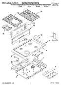COOKTOP PARTS Diagram and Parts List for KGRK806PBL02  KitchenAid Range