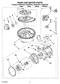 PUMP AND MOTOR PARTS Diagram and Parts List for KUDS03FTBL0  KitchenAid Dishwasher