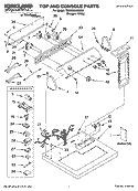 TOP AND CONSOLE PARTS Diagram and Parts List for 7MSGDS800MQ0  Whirlpool Dryer