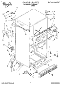 CABINET Diagram and Parts List for 3VET21DKBW00  Whirlpool Refrigerator