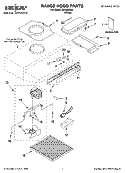 RANGE HOOD PARTS Diagram and Parts List for IH1300RQ0  Whirlpool Range Hood