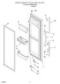 REFRIGERATOR DOOR Diagram and Parts List for 4YED25PQFN03  Whirlpool Refrigerator