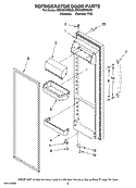 REFRIGERATOR DOOR PARTS Diagram and Parts List for MSD2258KEU00  Whirlpool Refrigerator