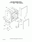 TUB AND FRAME PARTS Diagram and Parts List for GU3200XTXB0  Whirlpool Dishwasher