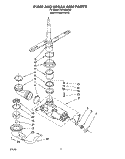 PUMP AND SPRAY ARM Diagram and Parts List for RUD3000DB0  Roper Dishwasher