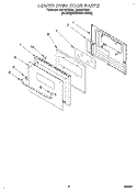 LOWER OVEN DOOR Diagram and Parts List for RB170PXBB1  Whirlpool Wall Oven