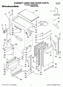 CABINET LINER AND DOOR PARTS Diagram and Parts List for KUIO18NNVS1  KitchenAid Ice Maker
