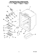 REFRIGERATOR LINER PARTS Diagram and Parts List for KBRS22KGWH13  KitchenAid Refrigerator