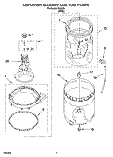 AGITATOR, BASKET AND TUB PARTS Diagram and Parts List for IP41000  Inglis Washer