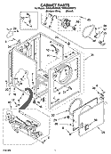 CABINET PARTS Diagram and Parts List for 7MWG45500ST0  Whirlpool Dryer