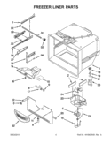 FREEZER LINER PARTS Diagram and Parts List for 5KRFX9000M00  KitchenAid Refrigerator