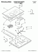COOKTOP PARTS, OPTIONAL PARTS Diagram and Parts List for KECC566RBL04  KitchenAid Cooktop