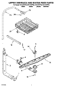 UPPER DISHRACK AND WATER FEED PARTS Diagram and Parts List for DU915PWPT2  Whirlpool Dishwasher