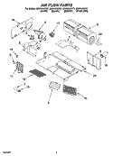 AIR FLOW PARTS Diagram and Parts List for MH3184XPB1  Whirlpool Microwave