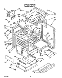 OVEN Diagram and Parts List for FGS387YW1  Roper Range