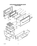 OVEN DOOR AND BROILER Diagram and Parts List for SF314PSRW6  Whirlpool Range