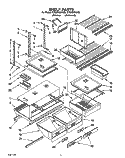 SHELF, LIT/OPTIONAL Diagram and Parts List for ET22DMXAW00  Whirlpool Refrigerator