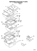 REFRIGERATOR SHELF Diagram and Parts List for 4YED2FHQKT00  Whirlpool Refrigerator