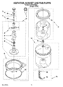 AGITATOR, BASKET AND TUB PARTS Diagram and Parts List for WET3300SQ0  Whirlpool Washer Dryer Combo