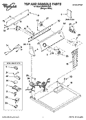 TOP AND CONSOLE PARTS Diagram and Parts List for WGD5321SQ0  Whirlpool Dryer
