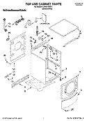 TOP AND CABINET PARTS Diagram and Parts List for KHWS01PMT1  KitchenAid Washer