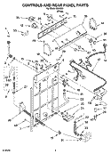 CONTROLS AND REAR PANEL PARTS Diagram and Parts List for IM42001  Inglis Washer