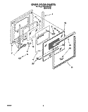 OVEN DOOR Diagram and Parts List for RB100PXYB2  Whirlpool Wall Oven