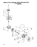 BRAKE, CLUTCH, GEARCASE, MOTOR AND PUMP Diagram and Parts List for 6LSP8255BQ3  Whirlpool Washer