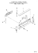 CONTROL PANEL Diagram and Parts List for KERC500YWH4  KitchenAid Range