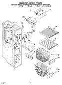FREEZER LINER PARTS Diagram and Parts List for KSRK22ILBL13  KitchenAid Refrigerator