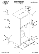 CABINET PARTS Diagram and Parts List for RT18HDXPQ01  Roper Refrigerator