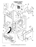 CABINET PARTS Diagram and Parts List for WGD4890XQ0  Whirlpool Dryer