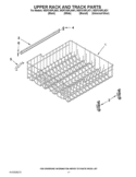 UPPER RACK AND TRACK PARTS Diagram and Parts List for WDF310PLAD1  Whirlpool Dishwasher
